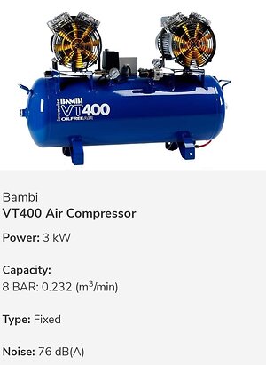 Dental Compressors and Filters. Bambi VT400