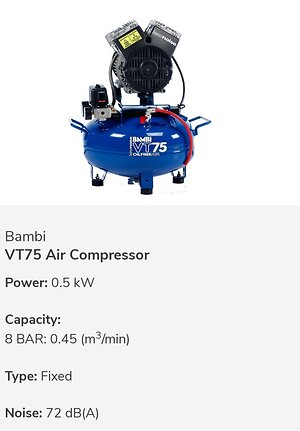 Dental Compressors and Filters. Bambi VT75
